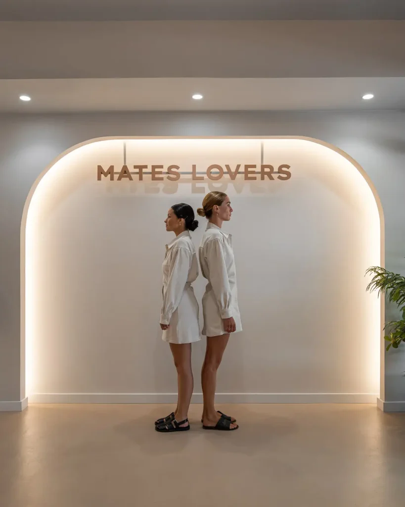 espacio estilo contemporaneo con dos mujeres de espaldas
