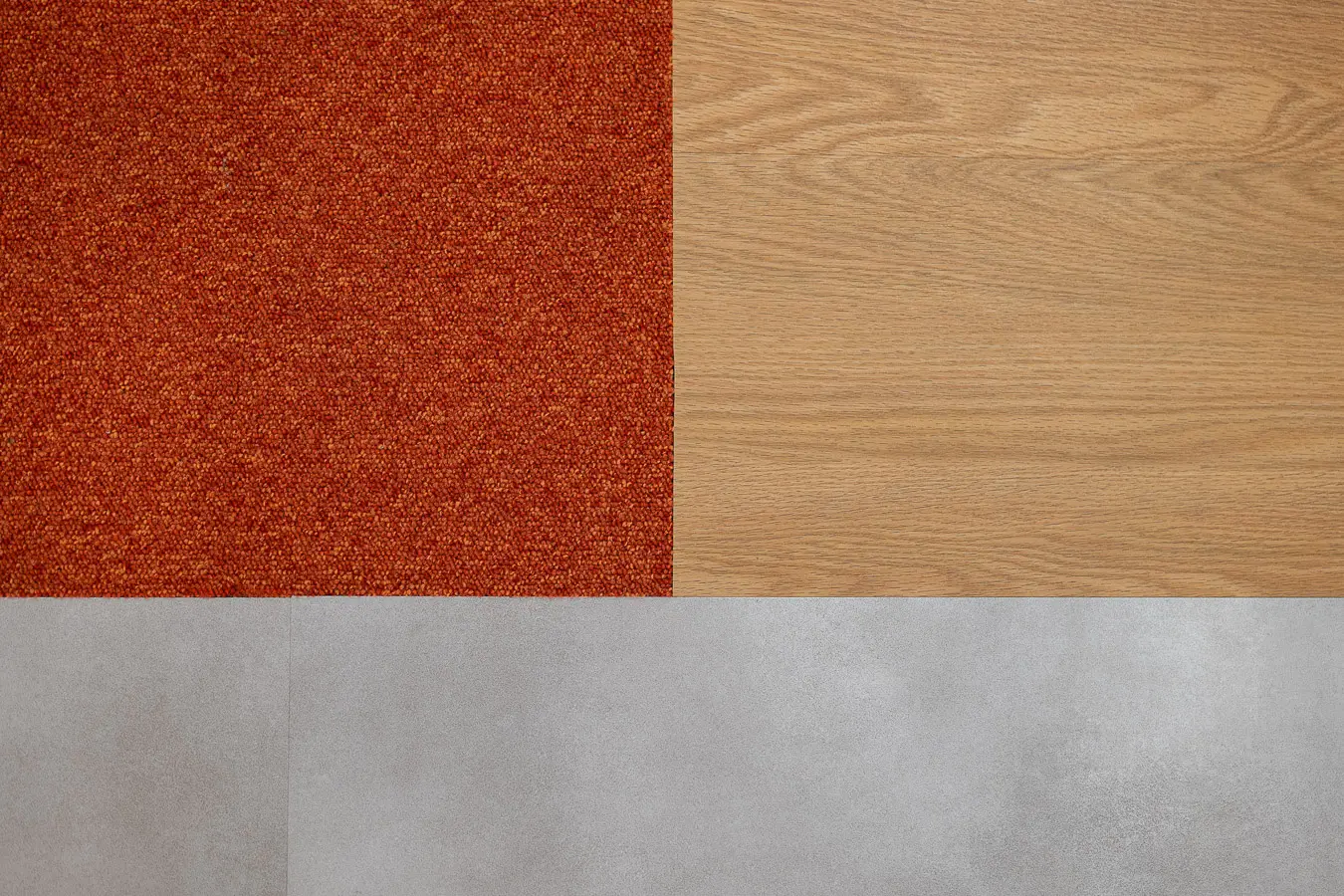 muestra suelos oficina alfombra naranja madera gris