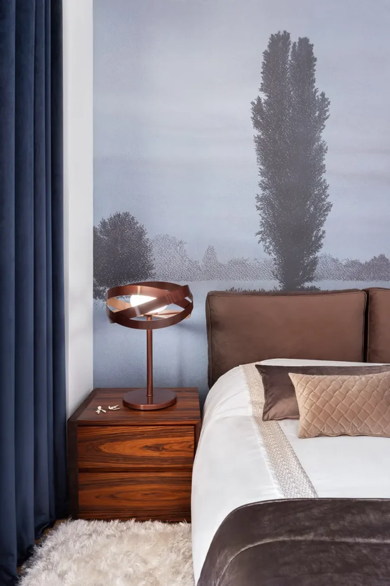 mesilla madera lampara diseno dormitorio